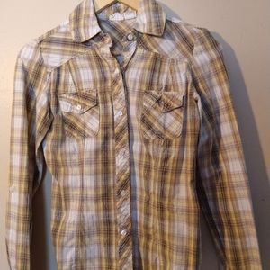 Plaid Button Down. Size S